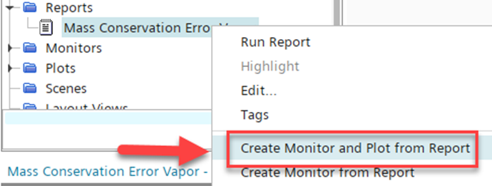 Create monitor and plot from report