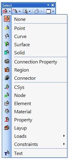 entity visibility using the select toolbar femap