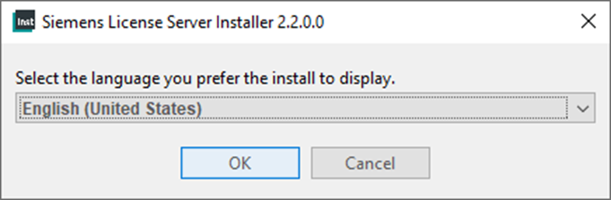 Siemens License Server Installer Language