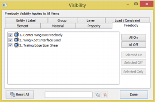 Femap Visibility Quick View Dialog