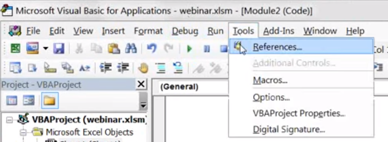 modifying excel type references