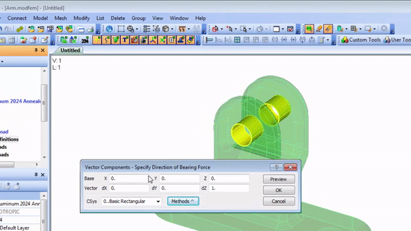 Femap define materials, element properties, and boundary conditions