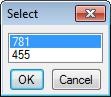 Select dialog box