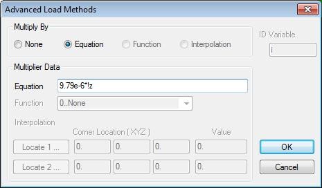 Advanced load method dialog