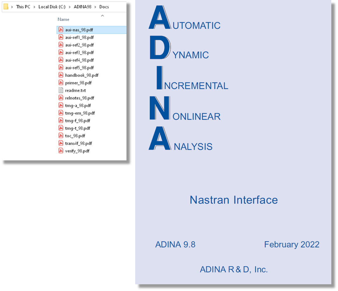 ADINA Nastran Interface User Guide Documentation