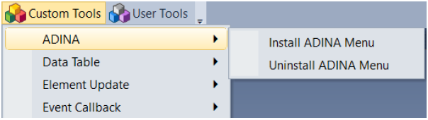 Install ADINA toolbar in Femap