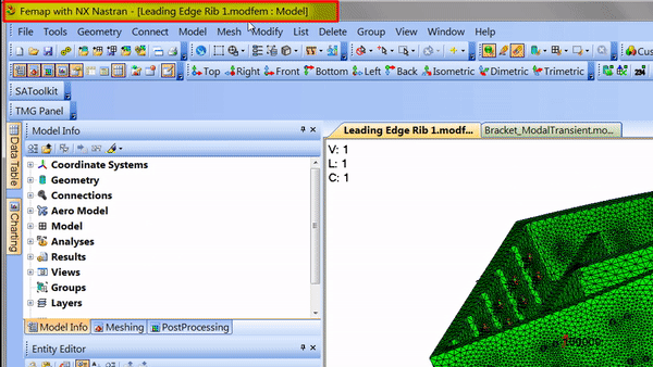 femap user interface main toolbar