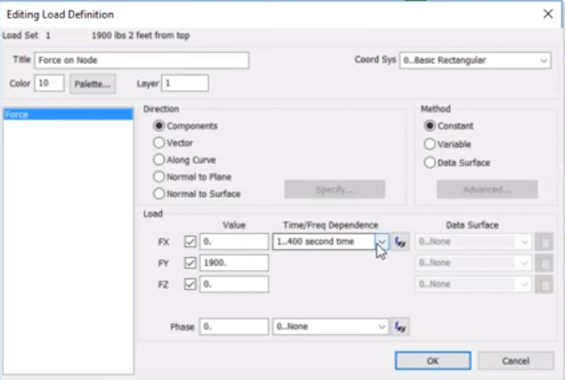 editing load definition   