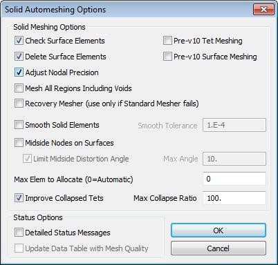 solid automeshing options
