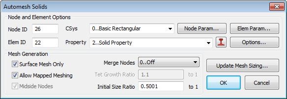 automesh solids dialog