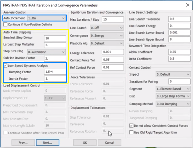 convergence parameters