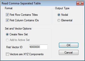 FEMAP, read csv options