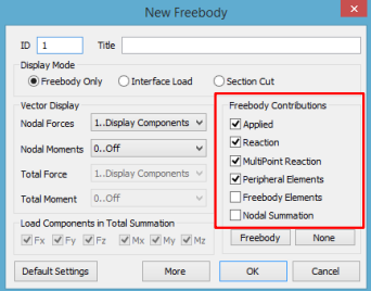femap new freebody dialog window