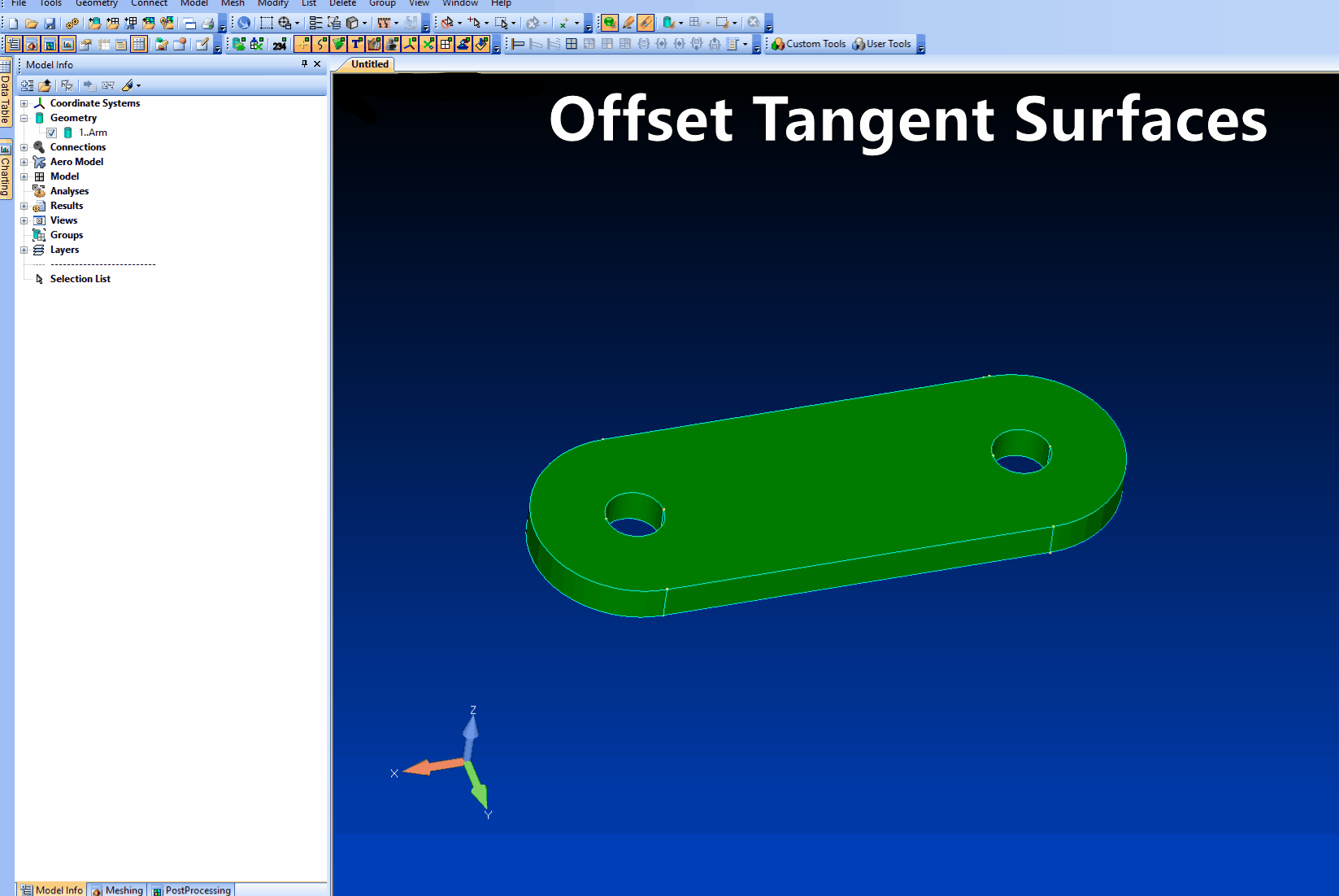 midsurface creation, offset tangent surfaces