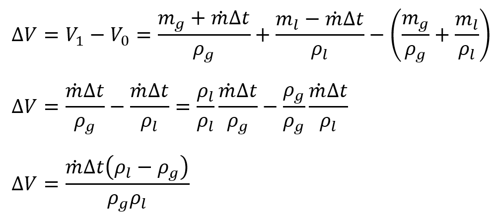 change in volume over the time-step