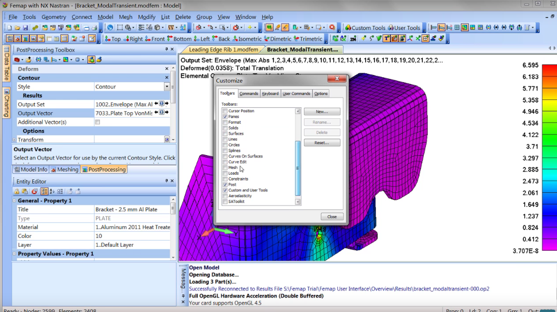 Femap Graphical User Interface (GUI) appears when you launch Femap