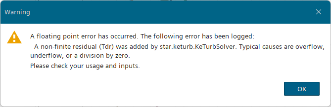 Floating point error message